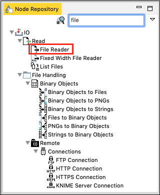 Agregar un lector de archivos
