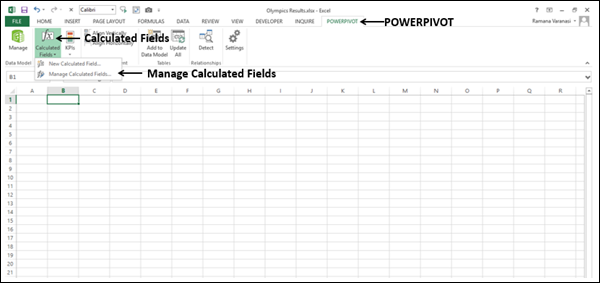 Eliminar el campo calculado explícito en la ventana de Excel